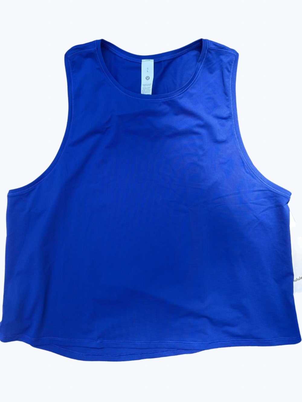 lululemon Lightweight Waist-Length Running Tank Top Beach Ball Blue Size L NWT - Picture 3 of 4
